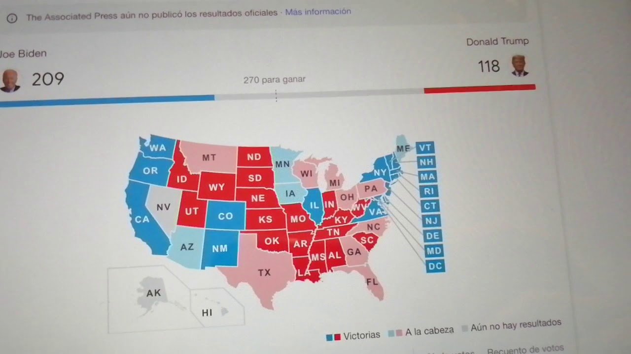 Aventaja Trump a Biden. (a las 9:19 pm. tiempo de Chihuahua)