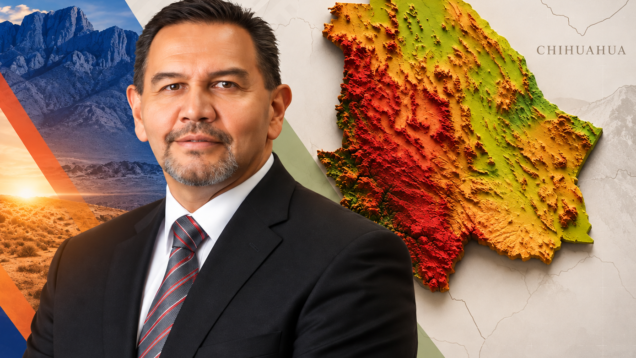 Retrato oficial con mapa de Chihuahua